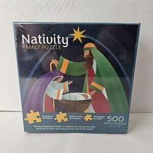Nativity Family Puzzle 500 Piece Sealed Jigsaw Deseret